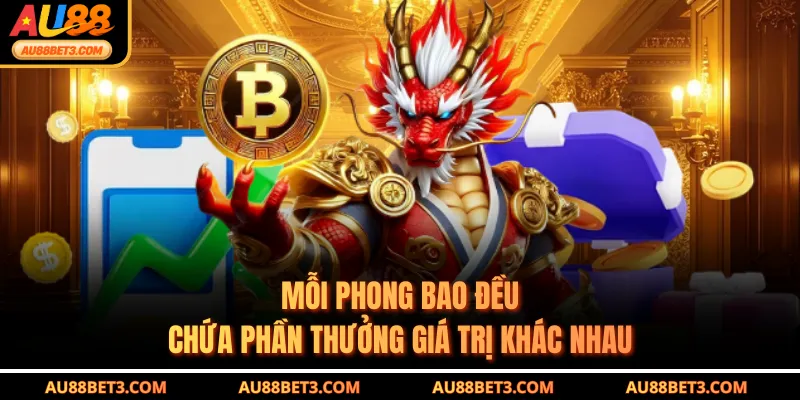 Mỗi phong bao đều chứa phần thưởng giá trị khác nhau